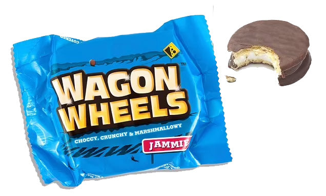 Wagon Wheels Jammie Biscotti al Cioccolato con Marmellata e Marshmallow