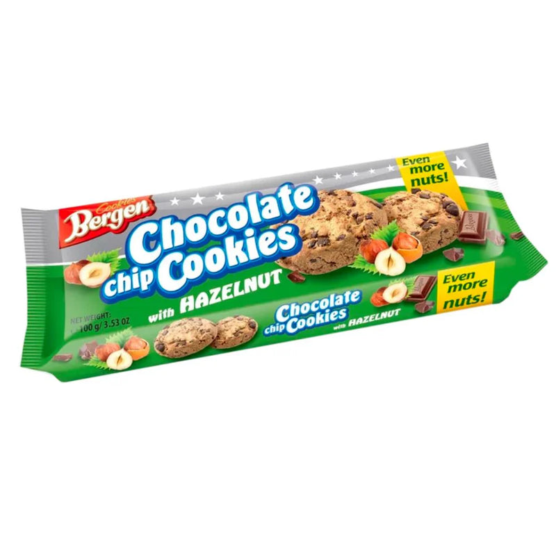 Bergen Cookies Biscotti alla Nocciola con Gocce di Cioccolato