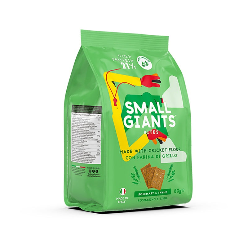 Small Giants Bites Cracker con Farina di Grillo al Rosmarino e Timo