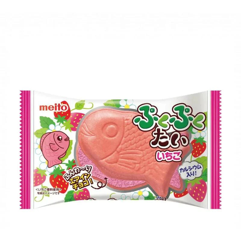 Meito Taiyaki Wafer con Cioccolato Aerato alla Fragola