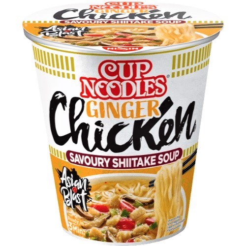 Nissin Cup Noodles al Pollo con Funghi e Zenzero - Giappone, Oriente & Giappone, Oriente / Ramen zuppe e riso, Tutto il cibo, Tutto il cibo / Pasta riso ramen e zuppe - nissin-cup-noodles-al-pollo-con-funghi-e-zenzero - EATinerando.net