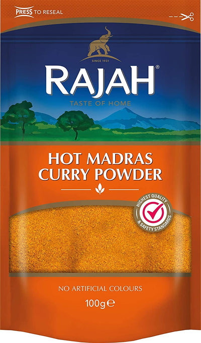 RAJAH CURRY MADRAS IN POLVERE - Europa & Resto del Mondo, Europa & Resto del Mondo / Spezie e condimenti, India, Tutto il cibo, Tutto il cibo / Salse spezie e condimenti - rajah-curry-madras-in-polvere - EATinerando.net