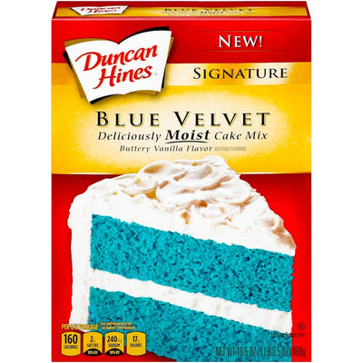 DUNCAN HINES PREPARATO PER TORTA BLUE VELVET - America & USA, America / Preparati per dolci, Stati Uniti, Tutto il cibo, Tutto il cibo / Preparati per dolci - duncan-hines-preparato-per-torta-blue-velvet - EATinerando.net