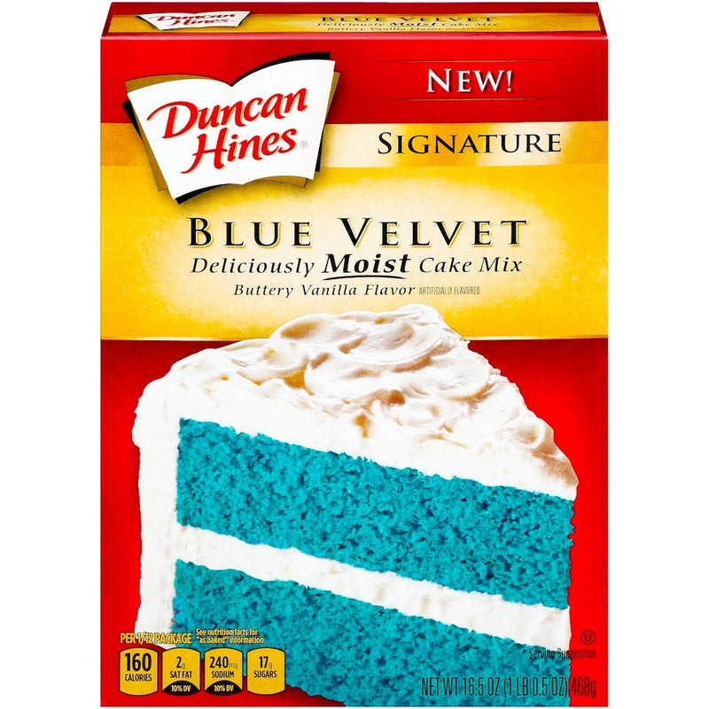 DUNCAN HINES PREPARATO PER TORTA BLUE VELVET - America & USA, America / Preparati per dolci, Stati Uniti, Tutto il cibo, Tutto il cibo / Preparati per dolci - duncan-hines-preparato-per-torta-blue-velvet - EATinerando.net