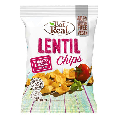 EAT REAL LENTIL SNACK AL POMODORO E BASILICO - Europa & Resto del Mondo, Europa & Resto del Mondo / Salati e snack, Regno Unito, Tutto il cibo, Tutto il cibo / Snack salati, Vegan - eat-real-lentil-snack-al-pomodoro-e-basilico - EATinerando.net