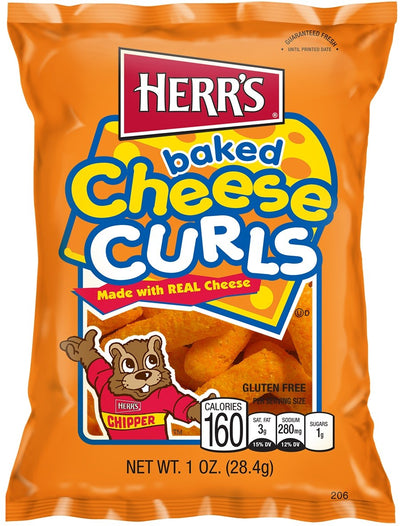 HERR'S CHEESE CURLS PATATINE DI MAIS AL FORMAGGIO - America & USA, America / Salati e snack, Stati Uniti, Tutto il cibo, Tutto il cibo / Snack salati - herrs-cheese-curls-patatine-di-mais-al-formaggio - EATinerando.net