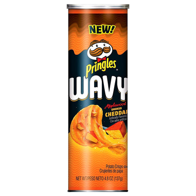PRINGLES WAVY AL CHEDDAR AFFUMICATO - America & USA, America / Salati e snack, Stati Uniti, Tutto il cibo, Tutto il cibo / Snack salati - pringles-wavy-al-cheddar-affumicato - EATinerando.net