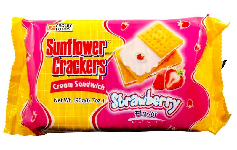 Sunflower Crackers con Crema alla Fragola - Filippine, Oriente & Giappone, Oriente / Dolci orientali, Oriente / Snack salati e patatine, Tutto il cibo, Tutto il cibo / Dolci golosi, Tutto il cibo / Snack salati - sunflower-crackers-con-crema-alla-fragola - EATinerando.net