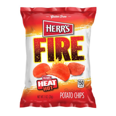 HERR'S FIRE CHIPS PATATINE RIGATE PICCANTI - America & USA, America / Salati e snack, Stati Uniti, Tutto il cibo, Tutto il cibo / Snack salati - herrs-fire-chips-patatine-rigate-piccanti - EATinerando.net