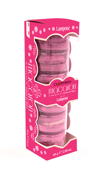 CUORENERO MACARONS AL LAMPONE 6PZ - Europa & Resto del Mondo, Europa & Resto del Mondo / Dolci dal mondo, Francia, San Valentino, Tutto il cibo, Tutto il cibo / Dolci golosi - cuorenero-macarons-al-lampone-6pz - EATinerando.net