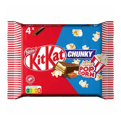 KITKAT CHUNKY POPCORN AL CARAMELLO SALATO 4 PEZZI - America & USA, America / Dolci e biscotti, Cioccolata, Stati Uniti, Tutto il cibo, Tutto il cibo / Dolci golosi - kitkat-chunky-popcorn-al-caramello-salato-4-pezzi - EATinerando.net