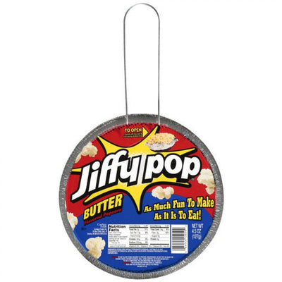 JIFFY POP PADELLA DI POPCORN AL BURRO - America & USA, America / Salati e snack, Stati Uniti, Tutto il cibo, Tutto il cibo / Snack salati - jiffy-pop-padella-di-popcorn-al-burro - EATinerando.net