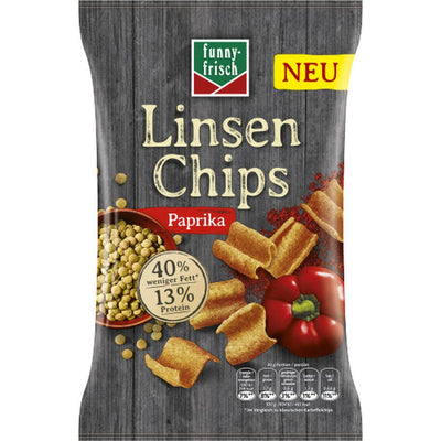 Linsen Chips di Lenticchie alla Paprika - Europa & Resto del Mondo, Europa & Resto del Mondo / Salati e snack, Germania, Senza glutine, Tutto il cibo, Tutto il cibo / Snack salati - linsen-chips-gusto-paprika - EATinerando.net