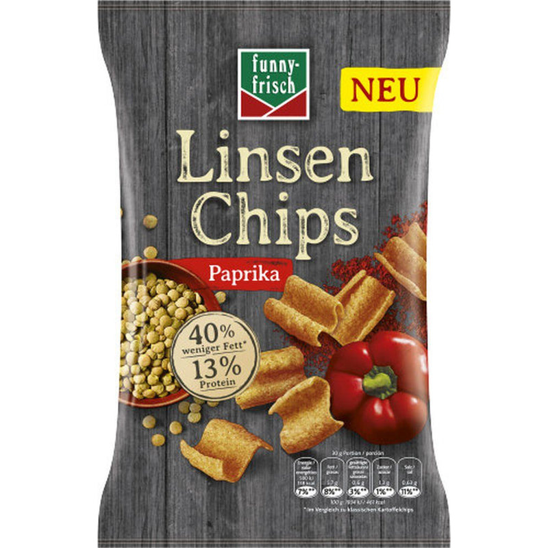 Linsen Chips di Lenticchie alla Paprika - Europa & Resto del Mondo, Europa & Resto del Mondo / Salati e snack, Germania, Senza glutine, Tutto il cibo, Tutto il cibo / Snack salati - linsen-chips-gusto-paprika - EATinerando.net