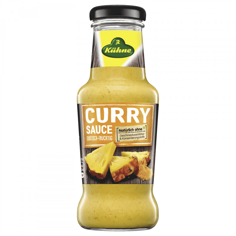 Kühne Salsa al Curry e Ananas - Europa & Resto del Mondo, Europa & Resto del Mondo / Spezie e condimenti, Germania, Senza glutine, Tutto il cibo, Tutto il cibo / Salse spezie e condimenti - salsa-al-curry-e-ananas - EATinerando.net