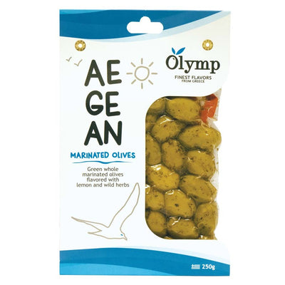 OLYMP AEGEAN OLIVE AROMATIZZATE AL LIMONE ED ERBE SELVATICHE - Europa & Resto del Mondo, Europa & Resto del Mondo / Salati e snack, Grecia, Tutto il cibo, Tutto il cibo / Secondi piatti e contorni - olymp-aegean-olive-aromatizzate-al-limone-ed-erbe-selvatiche - EATinerando.net