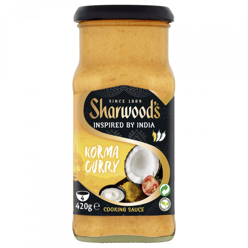 Sharwood’s Salsa Indiana Korma Curry - Europa & Resto del Mondo, Europa & Resto del Mondo / Spezie e condimenti, India, Tutto il cibo, Tutto il cibo / Salse spezie e condimenti - sharwoods-salsa-korma-curry - EATinerando.net